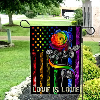 Unifinz LGBT Pride Flag Rainbow Rose American Flag Love Is Love Garden Flags LGBT House Flag 2022