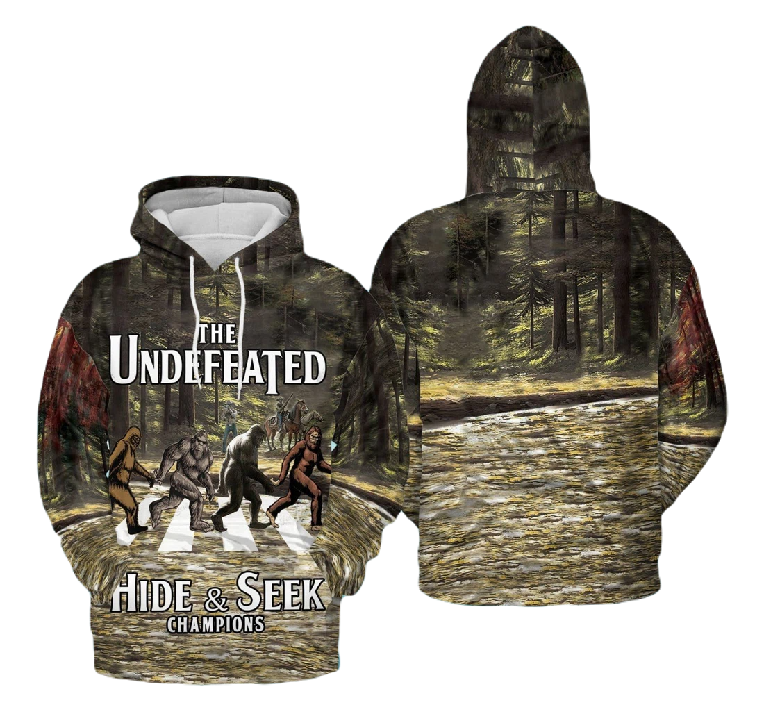 Bigfoot Hoodie Bigfoot The Undefeated Hide Seek Champion Hoodie Green Unisex