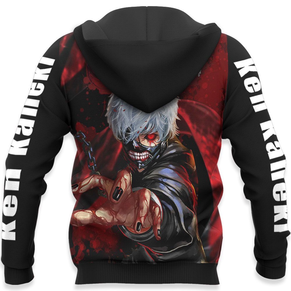 Tokyo Ghoul Hoodie Tokyo Ghoul Ken Kaneki Transform Red Eyes Black Red Hoodie Anime Hoodie Adult Full Size