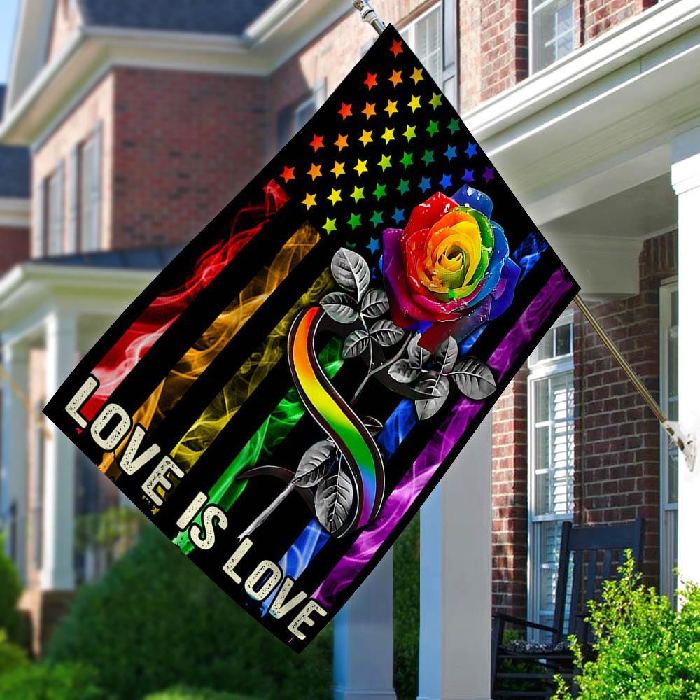 Unifinz LGBT Pride Flag Rainbow Rose American Flag Love Is Love Garden Flags LGBT House Flag 2022