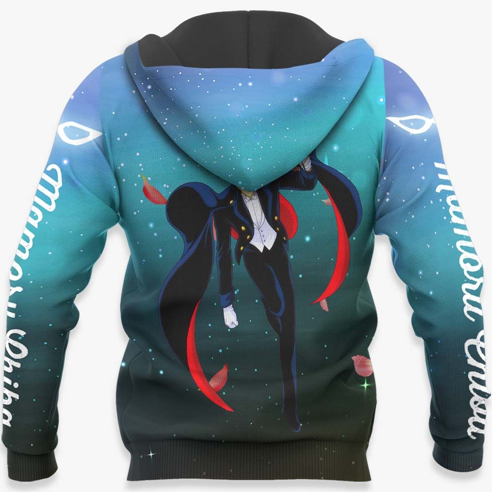 Sailor Moon Hoodie Tuxedo Mamoru Chiba Galaxy Blue Hoodie Anime Clothing Ault Full Size Full Print