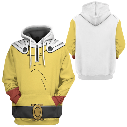 One Punch Man Hoodie Saitama One Punch Man Costume T-shirt Sweatshirt White Yellow Unisex Adults New Release