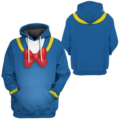 DN Hoodie Donald Duck Costume T-shirt Sweatshirt Blue Unisex Adults New Release