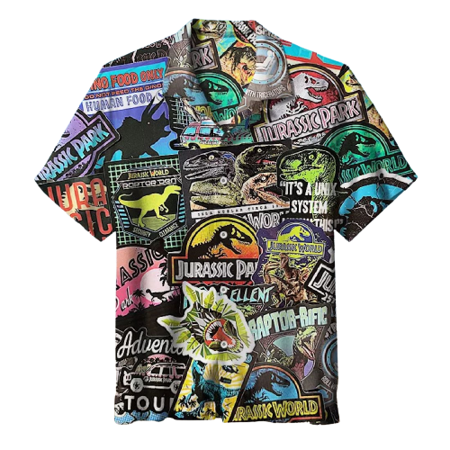 Unifinz Jurassic Park Hawaiian Shirt Jurassic Park Stickers Pattern Hawaii Shirt Jurassic Park Aloha Shirt 2023