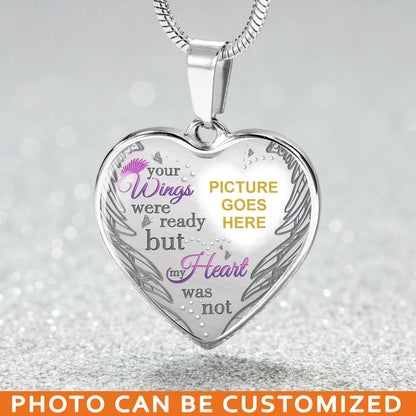 Personalized Memorial Heart Necklace Your Wings Were Ready For Mom Dad Grandma Daughter Son Someone Custom Memorial Gift M73