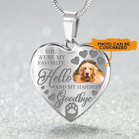 Personalized Pet Memorial Heart Necklace You Were My Favorite Hello For Pet Custom Memorial Gift M88