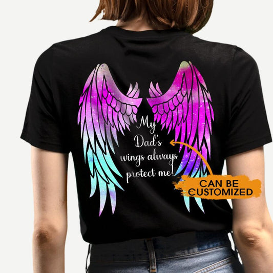 Custom Memorial Tshirt For Lost Loved Ones Always Protect Me Guardian Angel Tshirt 6XL Black M87