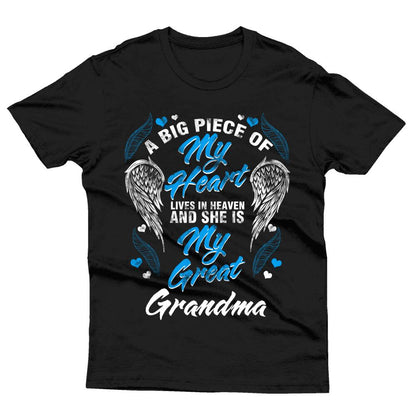 Custom Memorial Tshirt For Lost Loved Ones A Big Piece Of My Heart Tshirt 6XL Black M85