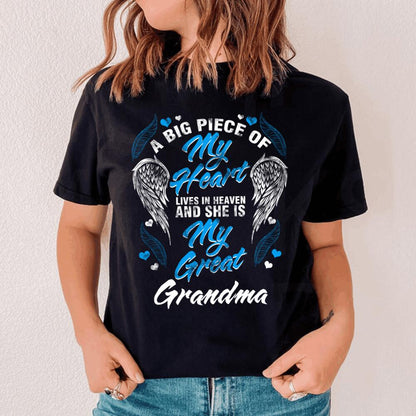 Custom Memorial Tshirt For Lost Loved Ones A Big Piece Of My Heart Tshirt 6XL Black M85