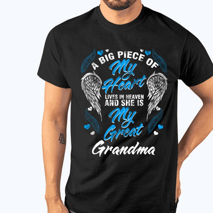 Custom Memorial Tshirt For Lost Loved Ones A Big Piece Of My Heart Tshirt 6XL Black M85