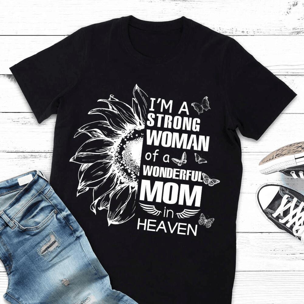 Custom Memorial Tshirt For Loss Of Child I'm A Strong Woman Sunflower Tshirt 6XL Black M79