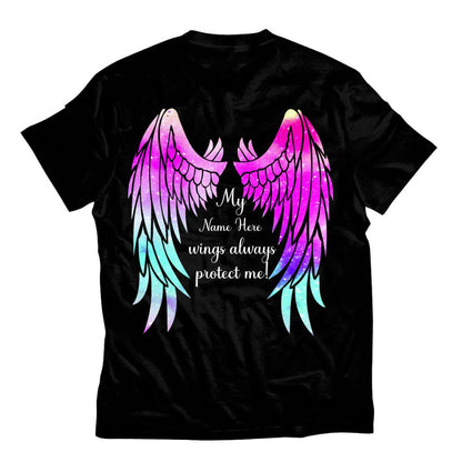 Custom Memorial Tshirt For Lost Loved Ones Always Protect Me Guardian Angel Tshirt 6XL Black M87