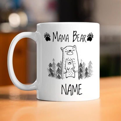 Personalized Mothers Day Mug Custom Mama Bear Mug 11 oz white
