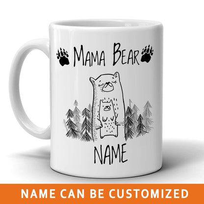 Personalized Mothers Day Mug Custom Mama Bear Mug 11 oz white