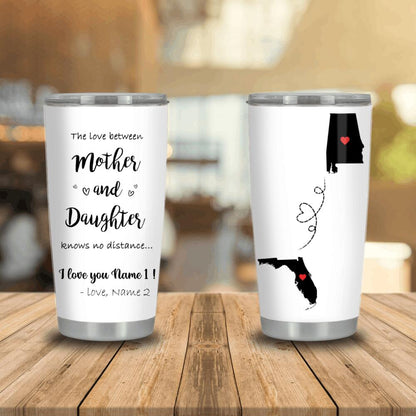 Personalized Relationship Tumbler Custom Long-distance Relationship Tumbler 20oz White