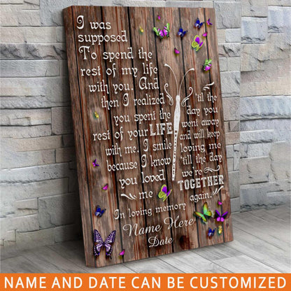 Personalized Memorial Portrait Canvas I Was Supposed In Loving Memory Butterfly Portrait Canvas For Loss Of Someone Custom Memorial Gift M30.1