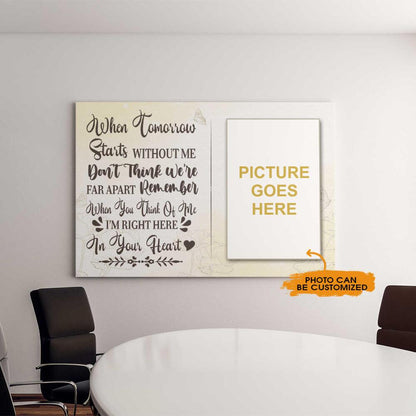 Personalized Memorial Landscape Canvas I'm Right Here In Your Heart For Loss Of Mom Dad Someone Custom Memorial Gift M16