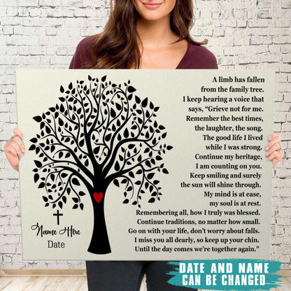 Personalized Memorial Landscape Canvas A Limb Has Fallen Tree Landscape Canvas For Dad Mom Someone Custom Memorial Gift M12.2