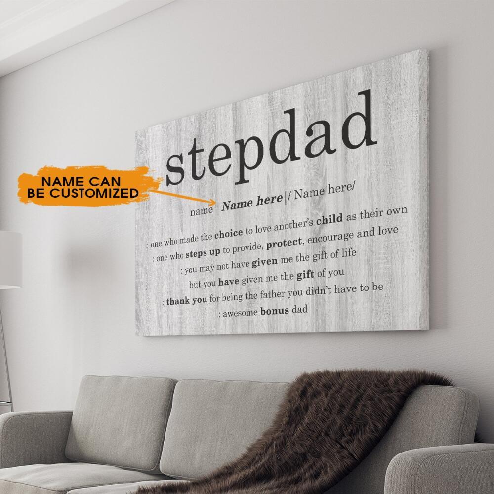 Personalized Stepdad Landscape Canvas Custom Definition of Stepdad Landscape Canvas White