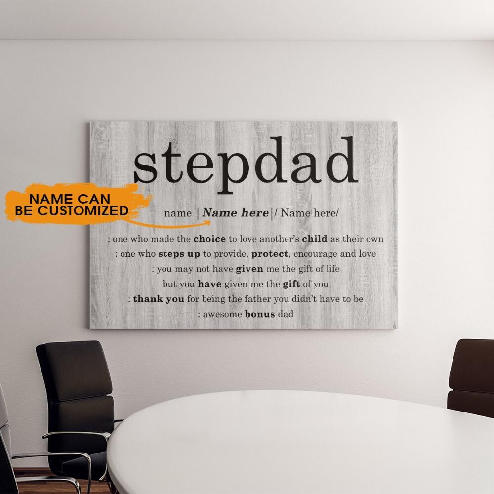 Personalized Stepdad Landscape Canvas Custom Definition of Stepdad Landscape Canvas White
