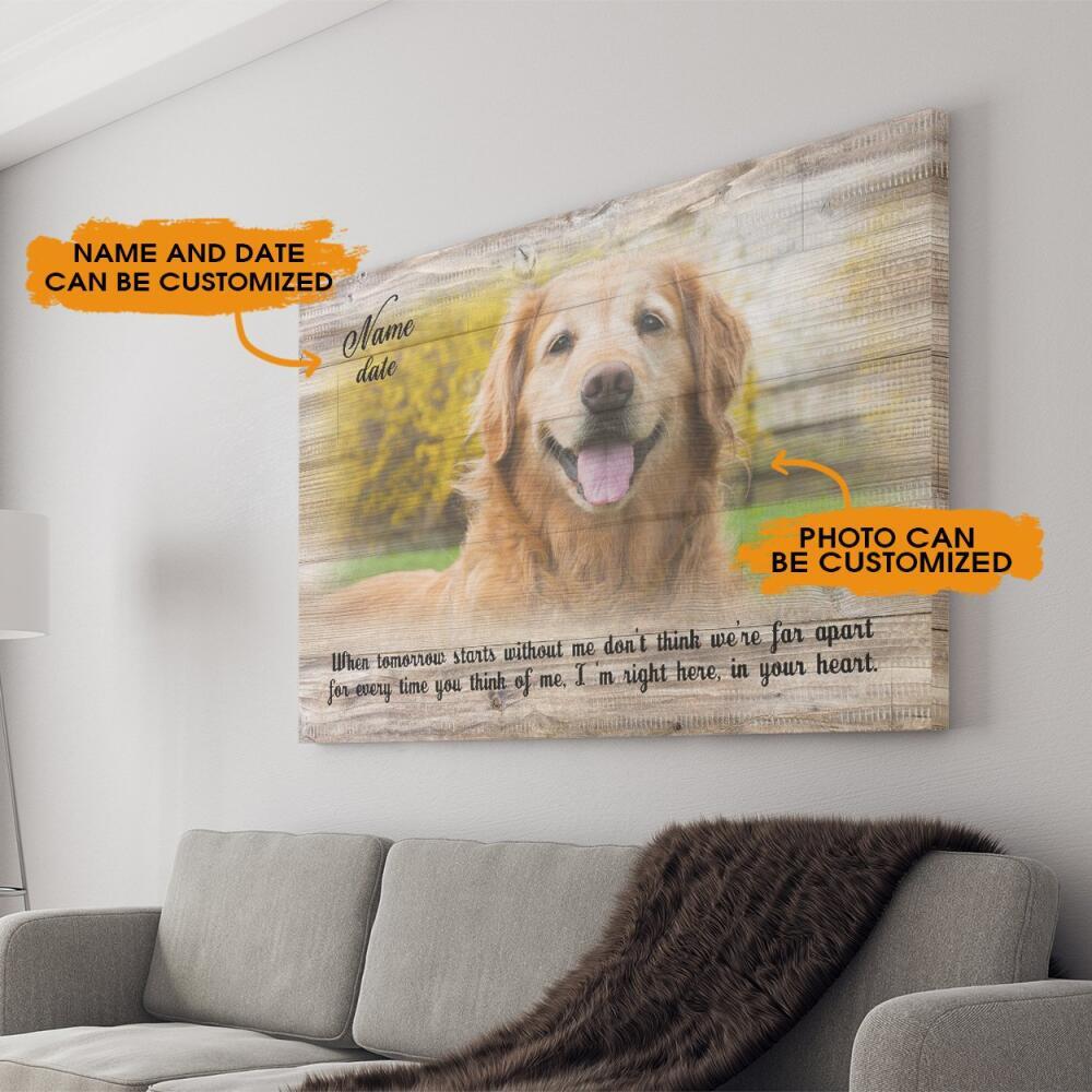 Personalized Memorial Landscape Canvas In Your Heart Pet Landscape Canvas Custom Memorial Gift M80