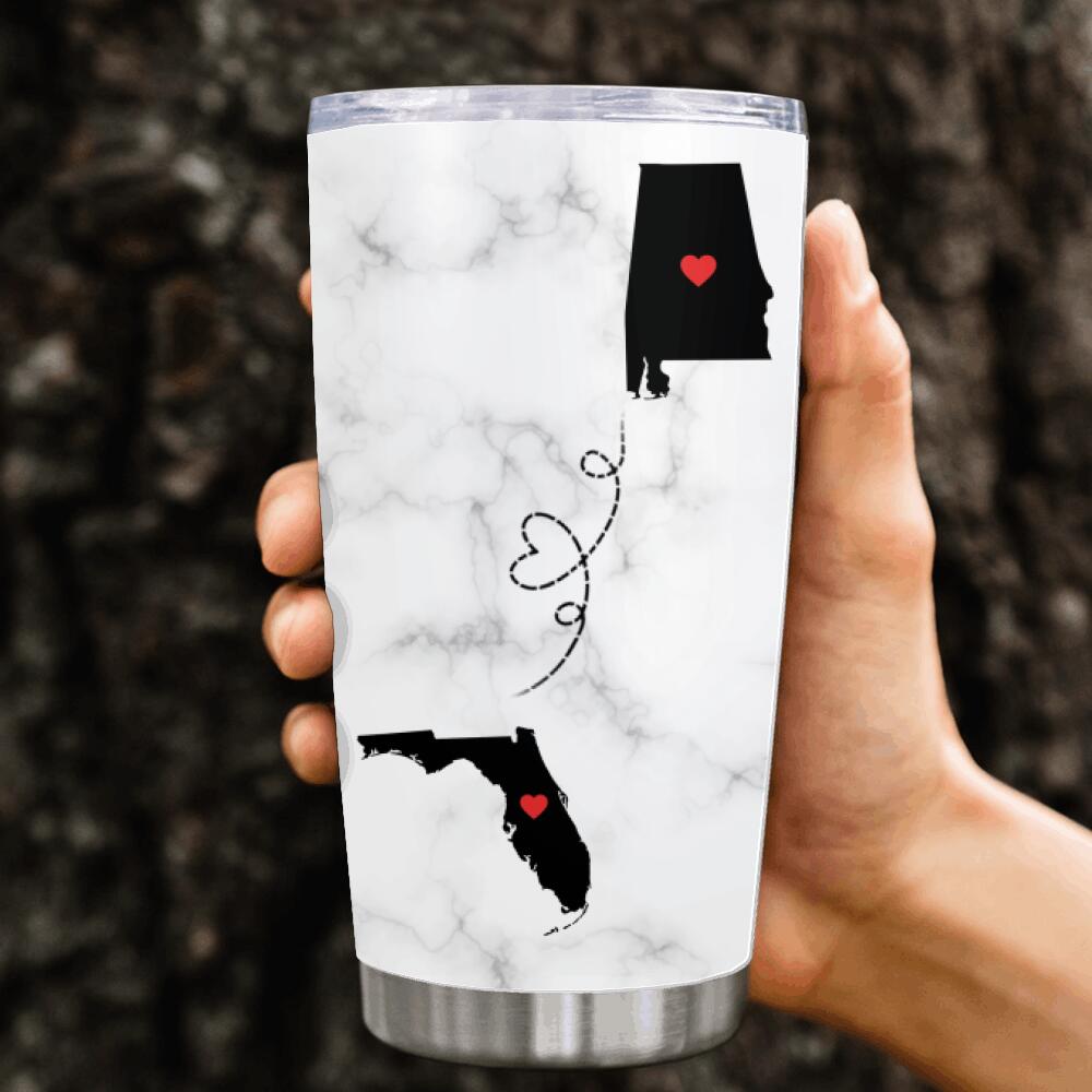 Personalized Mother Tumbler Custom Miles Apart Tumbler 20oz White