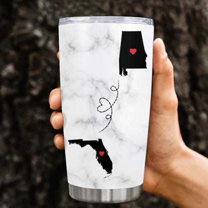 Personalized Mother Tumbler Custom Miles Apart Tumbler 20oz White