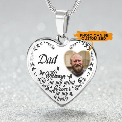 Personalized Memorial Heart Necklace Always On My Mind For Mom Dad Grandma Daughter Son Someone Custom Memorial Gift M57