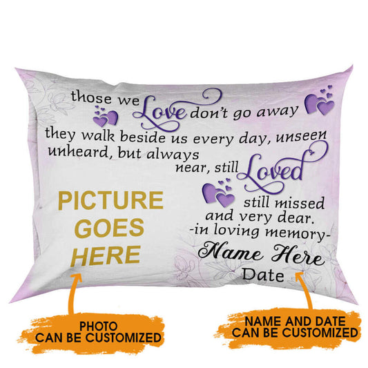 Custom Memorial Pillow For Lost Loved Ones Unseen Unheard But Always Near Pillow 18x18 White M107