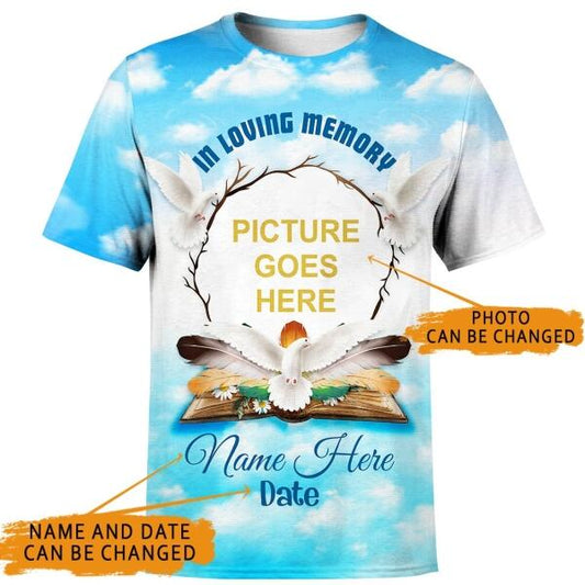 Personalized Memorial Shirt With Photo In Loving Memory For Mom, Dad , Grandpa, Son, Daughter Custom Memorial Gift M131