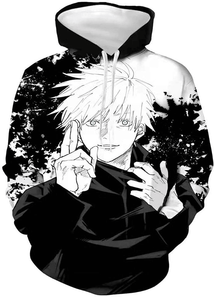 Jujutsu Kaisen Hoodie Jujutsu Kaisen Gojo Satoru Eyes Covering Hoodie Black White Unisex