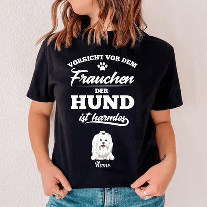 Unifinz Hund Tshirt Vorsicht Vor Dem Frauchen Der GD11