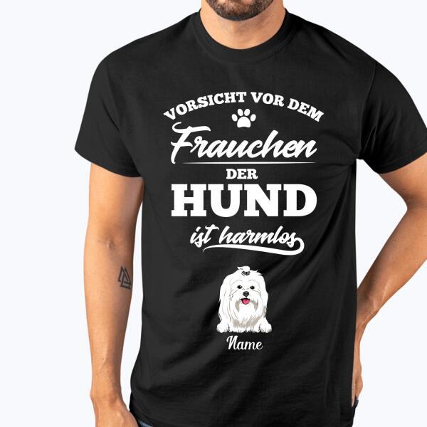 Unifinz Hund Tshirt Vorsicht Vor Dem Frauchen Der GD11