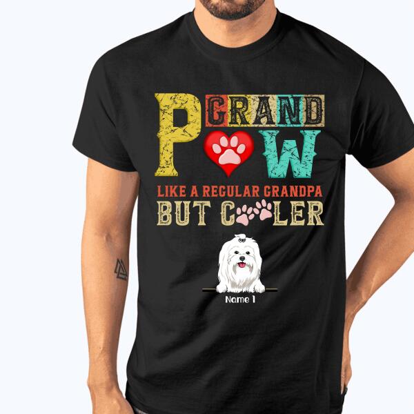 Unifinz Custom Dog Tshirt For Grandpa Grandpaw Definition Tshirt Black D01