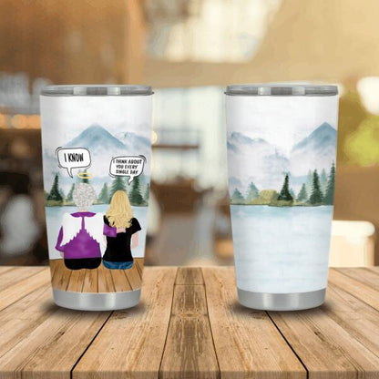 Personalized Memorial Tumbler Dad I Think About You In Loving Memory Tumbler 20oz For Loss Of Dad Mom Custom Memorial Gift M256