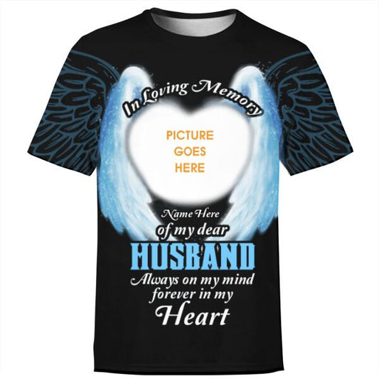 Unifinz Personalized Memorial Shirt In Loving Memory For Husband Custom Memorial Gift M274