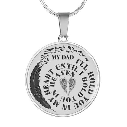 Personalized Memorial Circle Necklace I'll Hold You In My Heart For Mom Dad Grandma Daughter Son Custom Memorial Gift M276