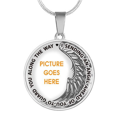 Personalized Memorial Circle Necklace I Sending An Angel Ahead For Mom Dad Grandma Daughter Son Custom Memorial Gift M218