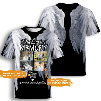 Personalized Memorial Shirt In Loving Memory Gone But Never Forgotten For Mom, Dad, Grandpa, Son, Daughter Custom Memorial Gift M282