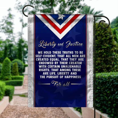 Patriotic Garden Flag Liberty And Justice We Hold These Truth Garden Flag Blue