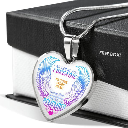 Personalized Memorial Heart Necklace You'll Be Remember For Mom Dad Grandma Daughter Son Custom Memorial Gift M100