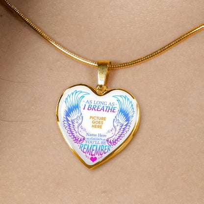 Personalized Memorial Heart Necklace You'll Be Remember For Mom Dad Grandma Daughter Son Custom Memorial Gift M100