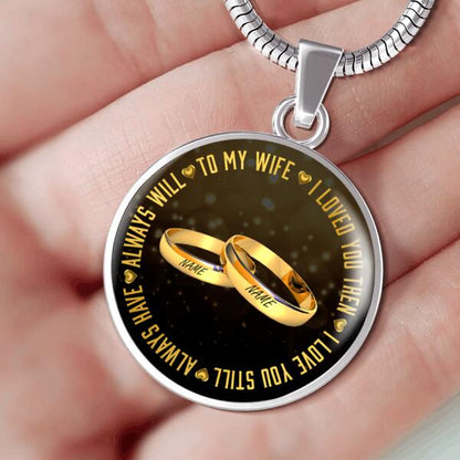 Personalized Husband Wife Circle Necklace Wedding Gift I Love You Then For Wife Husband Custom Family Gift F08