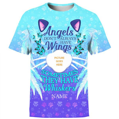 Unifinz Personalized Memorial Shirt Angel Sometimes Have Whiskers For Pet Custom Memorial Gift M166