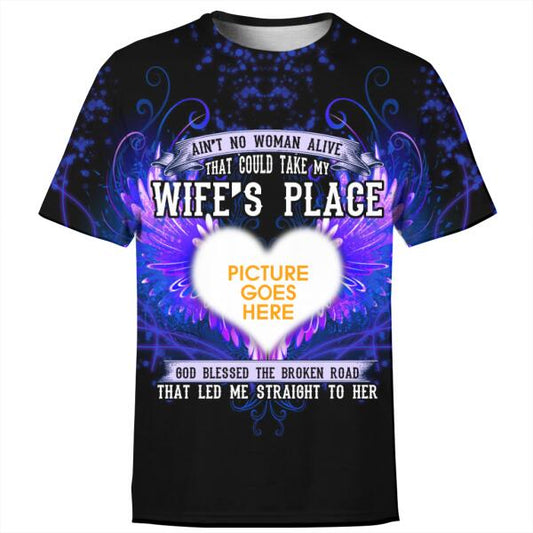 Unifinz Personalized Shirt Wife's Place Couple Anniversary For Husband Custom Gift F01