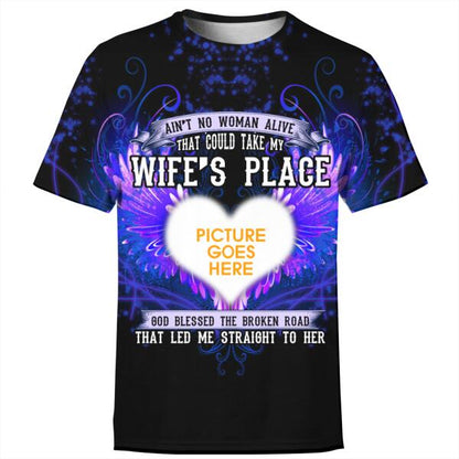 Unifinz Personalized Shirt Wife's Place Couple Anniversary For Husband Custom Gift F01