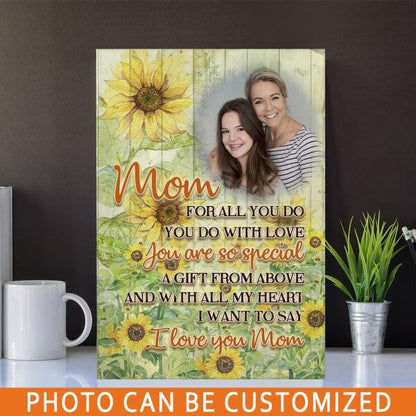 Personalized Mom Portrait Canvas 32x48" For All You Do I Love You Mom For Mom Custom Family Gift F12