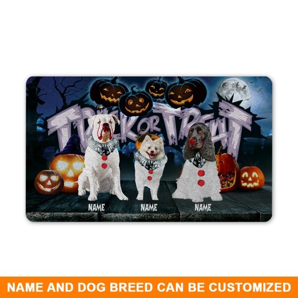 Custom Dog Doormat For Halloween Trick Or Treat Halloween Doormat Black D08