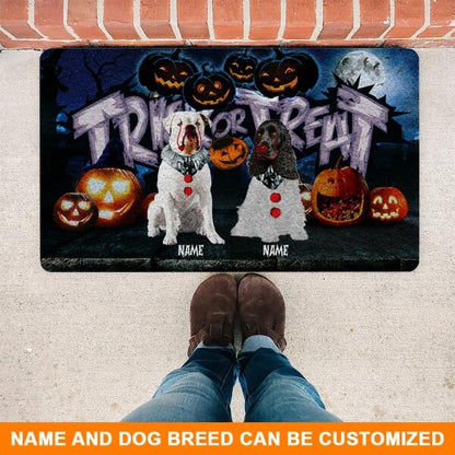 Custom Dog Doormat For Halloween Trick Or Treat Halloween Doormat Black D08