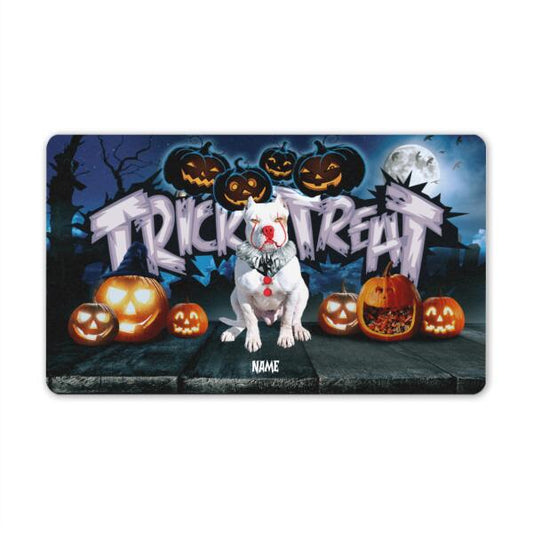 Custom Dog Doormat For Halloween Trick Or Treat Halloween Doormat Black D08